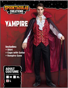 Deluxe Renaissance Vampir Halloween Kostüm Herren XL Cosplay