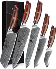 Küchenmesser Set 5er Profi Kochmesser VG10 Damaststahl Chefmesser