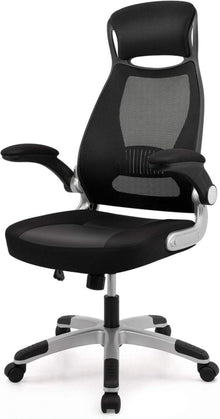 Ergonomischer Bürostuhl Atmungsaktiv Schwarz mit Lendenwirbelstütze