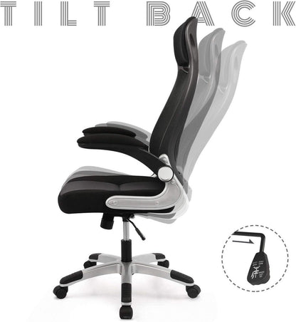 Ergonomischer Bürostuhl Schwarz Schreibtischstuhl Lendenwirbelstütze