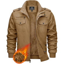 Herren Winterjacke Sherpa gefüttert Khaki M