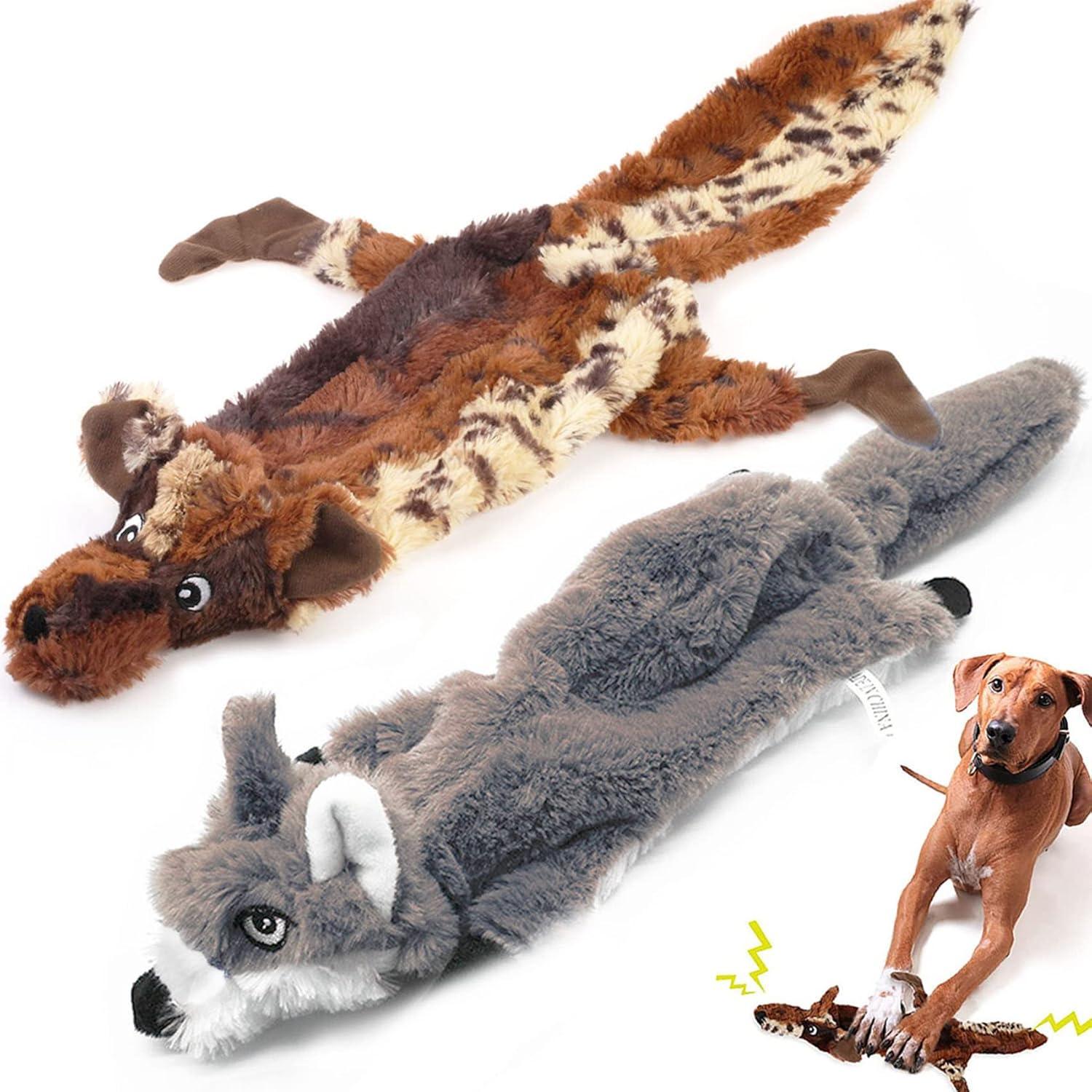 Quietschendes Hundespielzeug Welpenspielzeug interaktiv 2er Pack