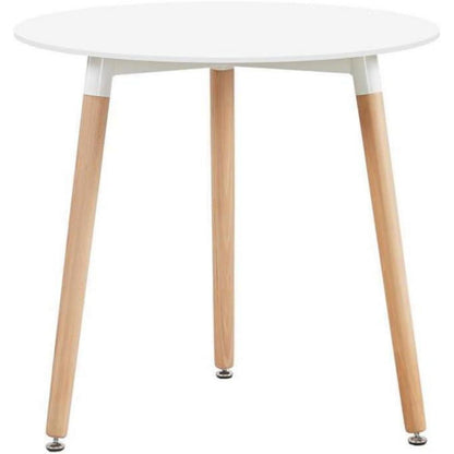Runder Esstisch mit 4 Stühlen Grau Weiß Retro Design