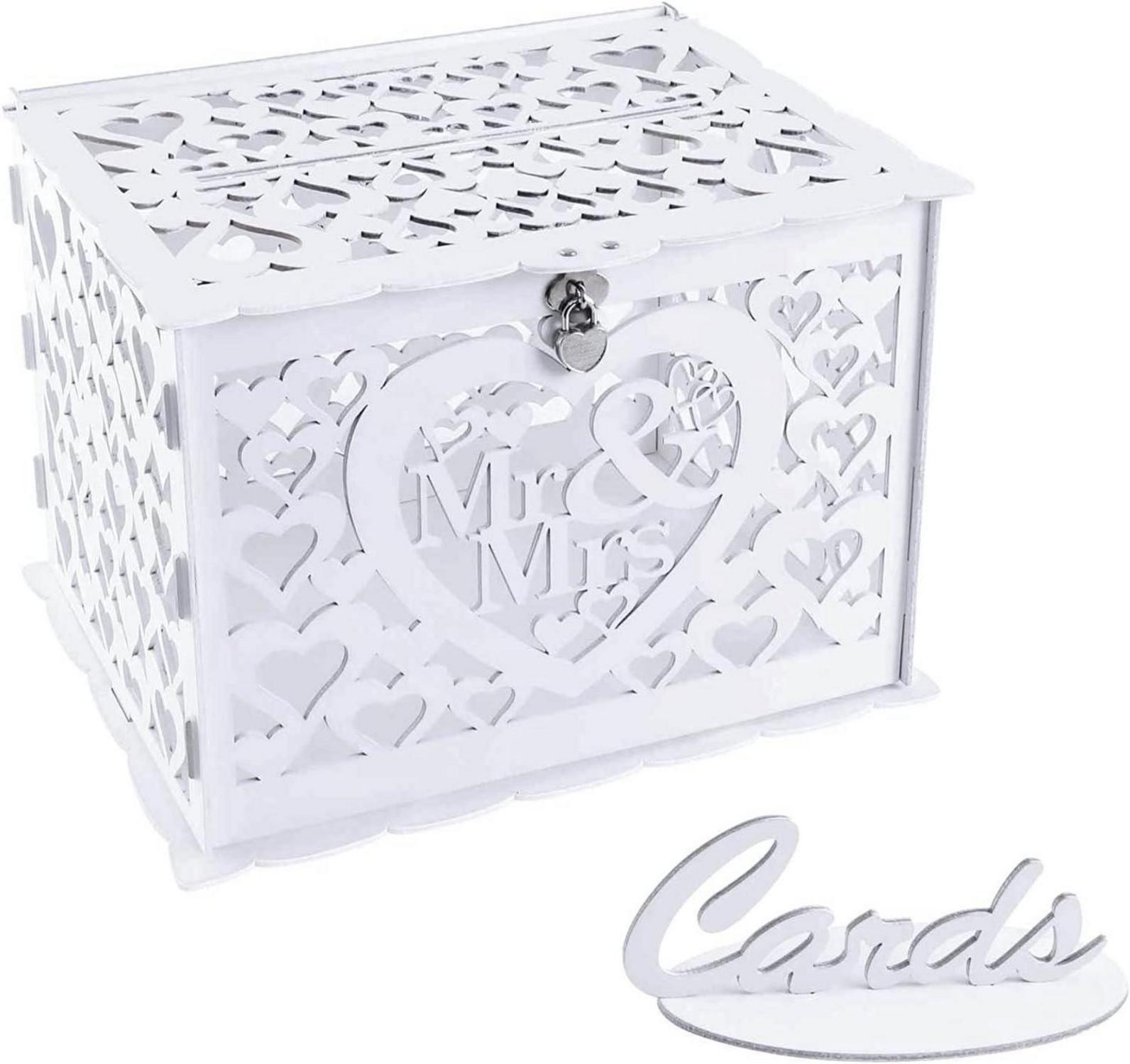 Vintage Holz Hochzeit Geschenkkartenbox Briefbox mit Schloss