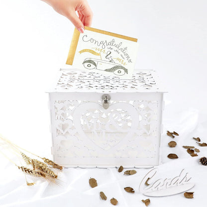 Vintage Holz Hochzeit Geschenkkartenbox Briefbox mit Schloss