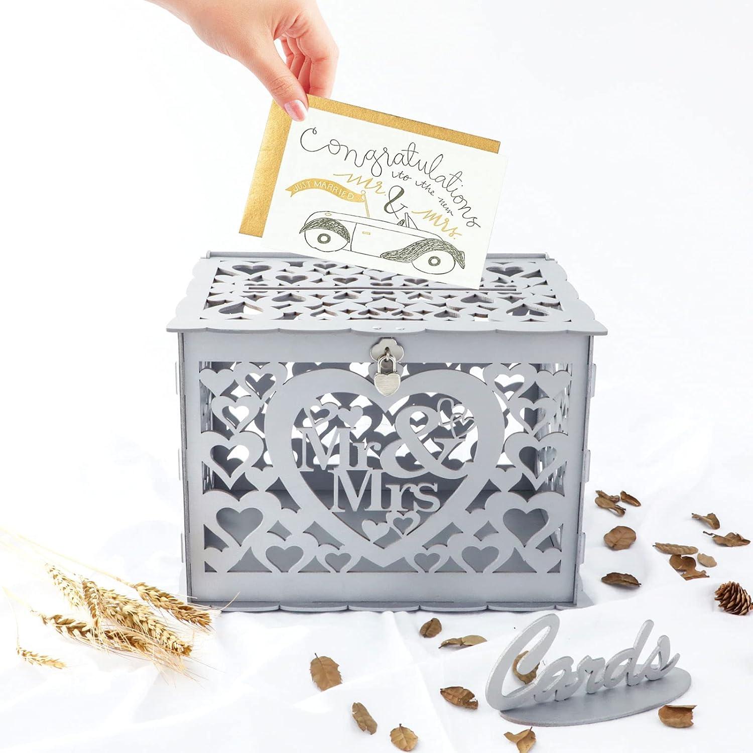 Geschenkkartenbox Holz Vintage Hochzeit Karten Geld Box mit Schloss