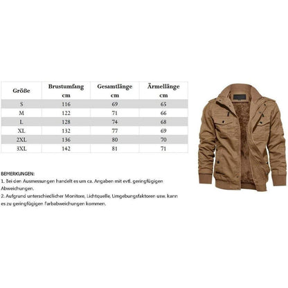 Herren Winterjacke Sherpa gefüttert Khaki L