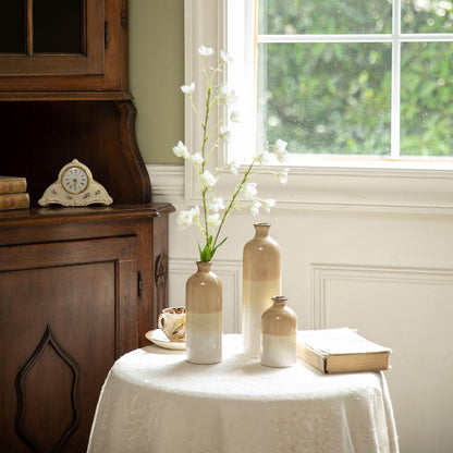 Beige Vasen Set Deko Vintage Hoch Keramik 25/19.5/13.5cm