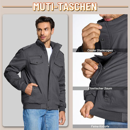 Herren Winterjacke Sherpa gefüttert Dunkelgrau S