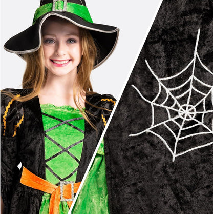 Spooktacular Creations Hexe Deluxe Kostüm für Mädchen Small Grün