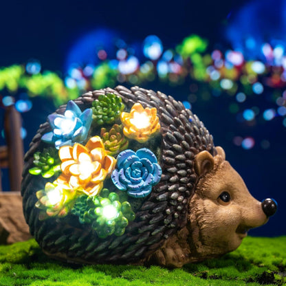 Solar-Igel Gartenleuchte 21cm LED Gartendeko Sukkulenten