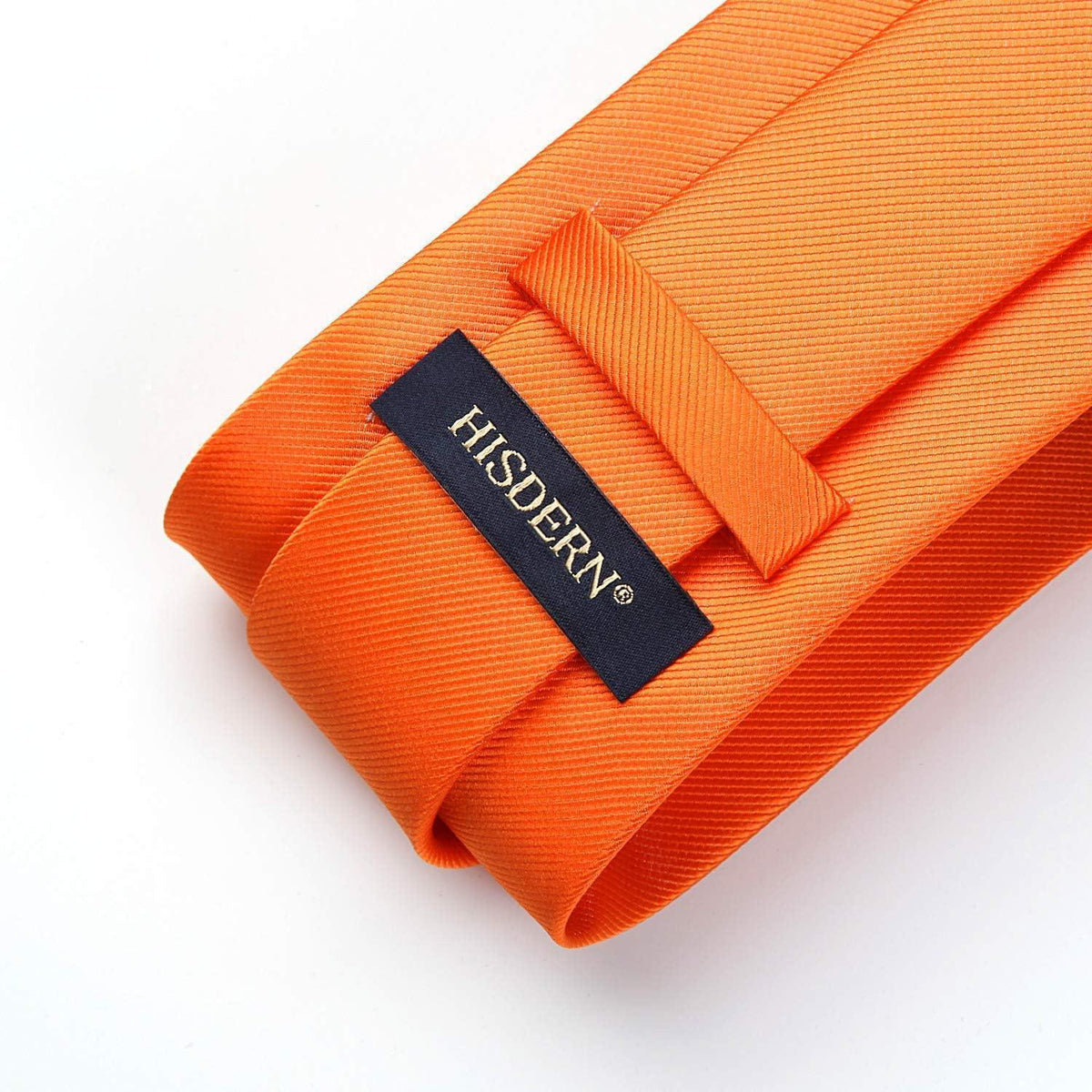 Herren Krawatten-Set mit Einstecktuch und Krawattenklammer Orange