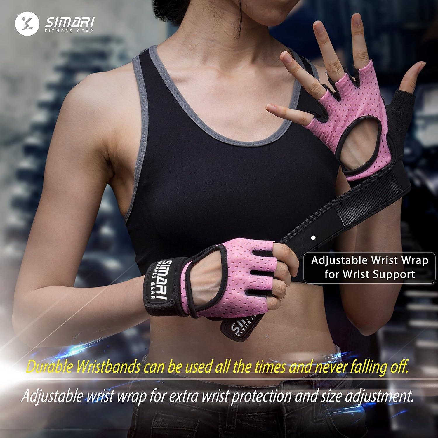 SIMARI Trainingshandschuhe, volle Finger, Gewichtheben, Handgelenk Unterstützung, Fitness, SMRG902 XL, Mauve
