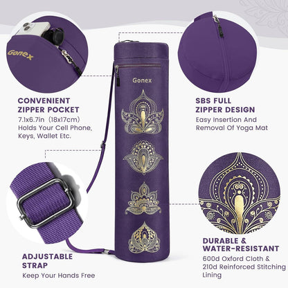 Gonex Yogatasche Lila Paisley für Yoga und Fitness