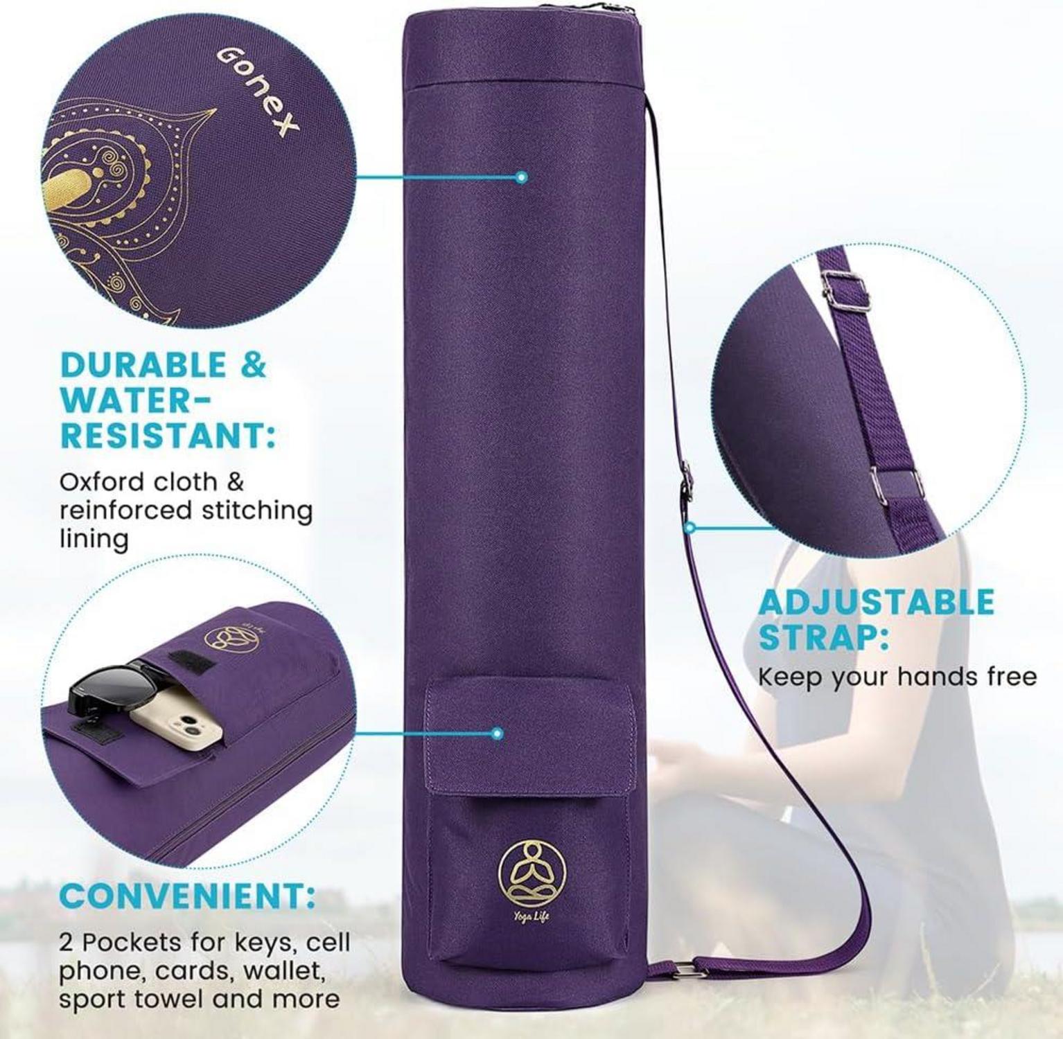 Gonex Yogatasche Lila Paisley für Yoga und Fitness