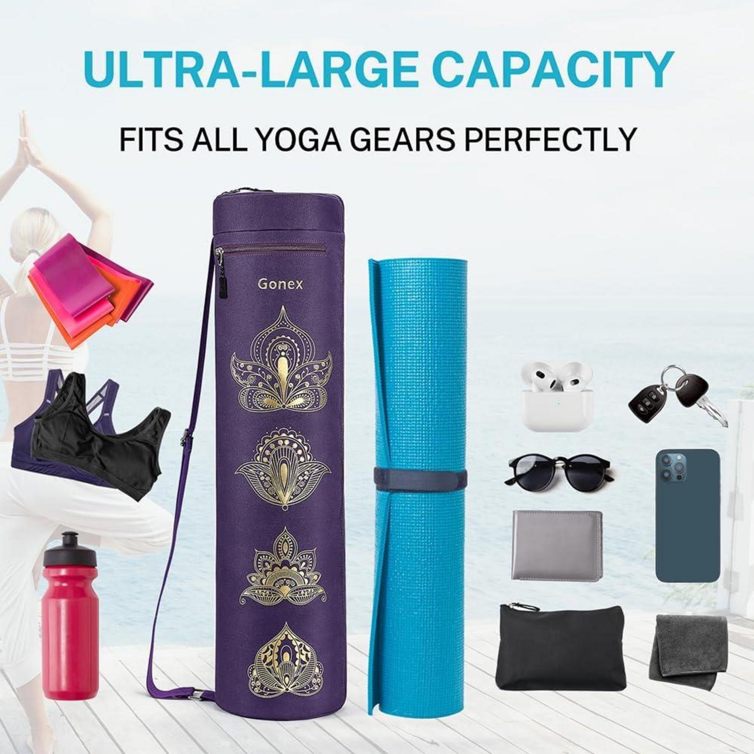 Yogatasche mit Lila Paisley Muster, wasserdicht & geräumig, verstellbarer Schultergurt