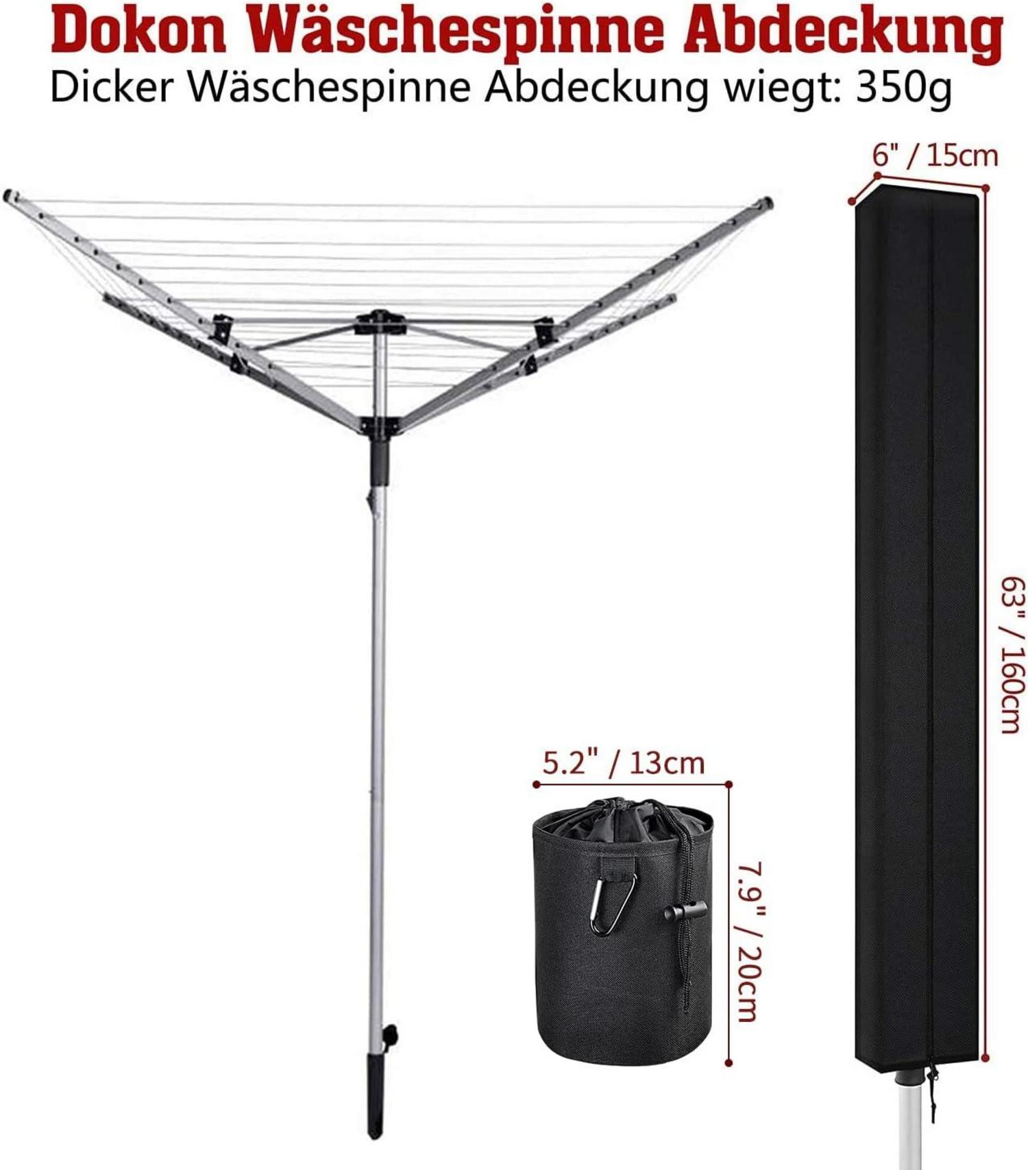 Wäschespinne Schutzhülle 600D Oxford Gewebe UV Beständig 160x15x15cm