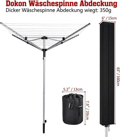 Wäschespinne Schutzhülle 600D Oxford Gewebe UV Beständig 160x15x15cm