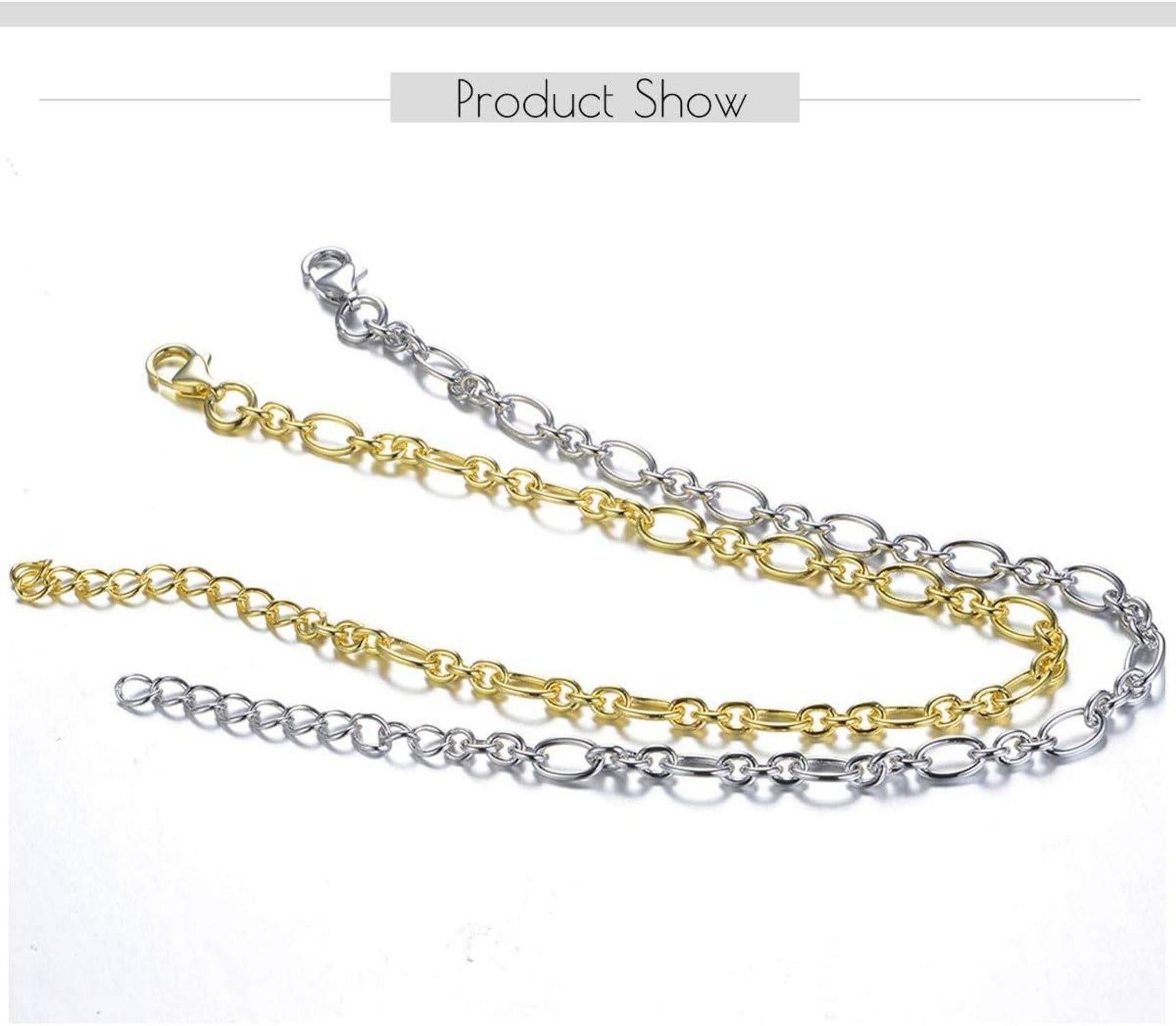GW Armband Damen Silber 925 Armband kompatibel Charm-Anhänger Gold