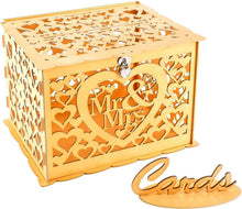 Vintage Hochzeit Geldbox mit Schloss - Groß Holz Kartenbox