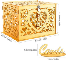 Vintage Holz Hochzeit Geschenkkartenbox mit Schloss Schlitz