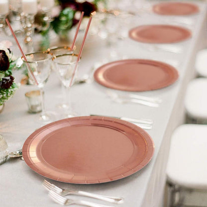 60er Set Partyteller Rosegold Pappteller Stabil für Hochzeit