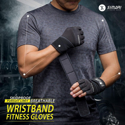 SIMARI Trainingshandschuhe mit Handgelenkunterstützung für Gewichtheben Gym