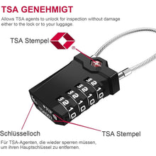 TSA Zahlenschloss für Gepäck, Koffer & Rucksack (2er