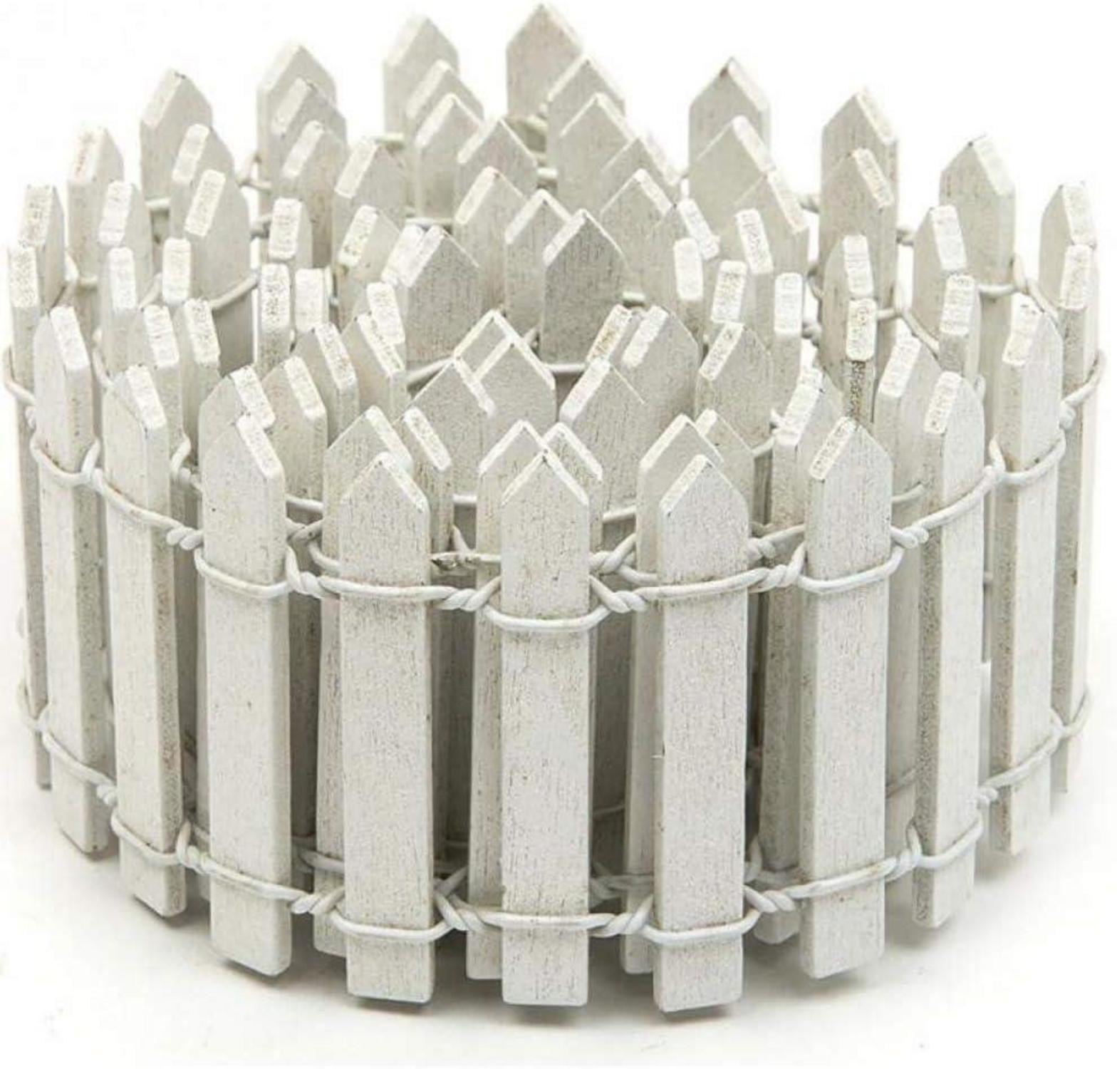 Miniatur-Fee-Garten Holz-Zaun Kit Terrarium DIY Dekor Weiß 90x5cm