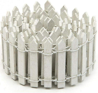 Miniatur-Fee-Garten Holz-Zaun Kit Terrarium DIY Dekor Weiß 90x5cm