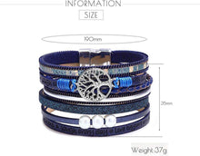 GW Leder Wrap Armband für Frauen in Blau - Handgemachtes