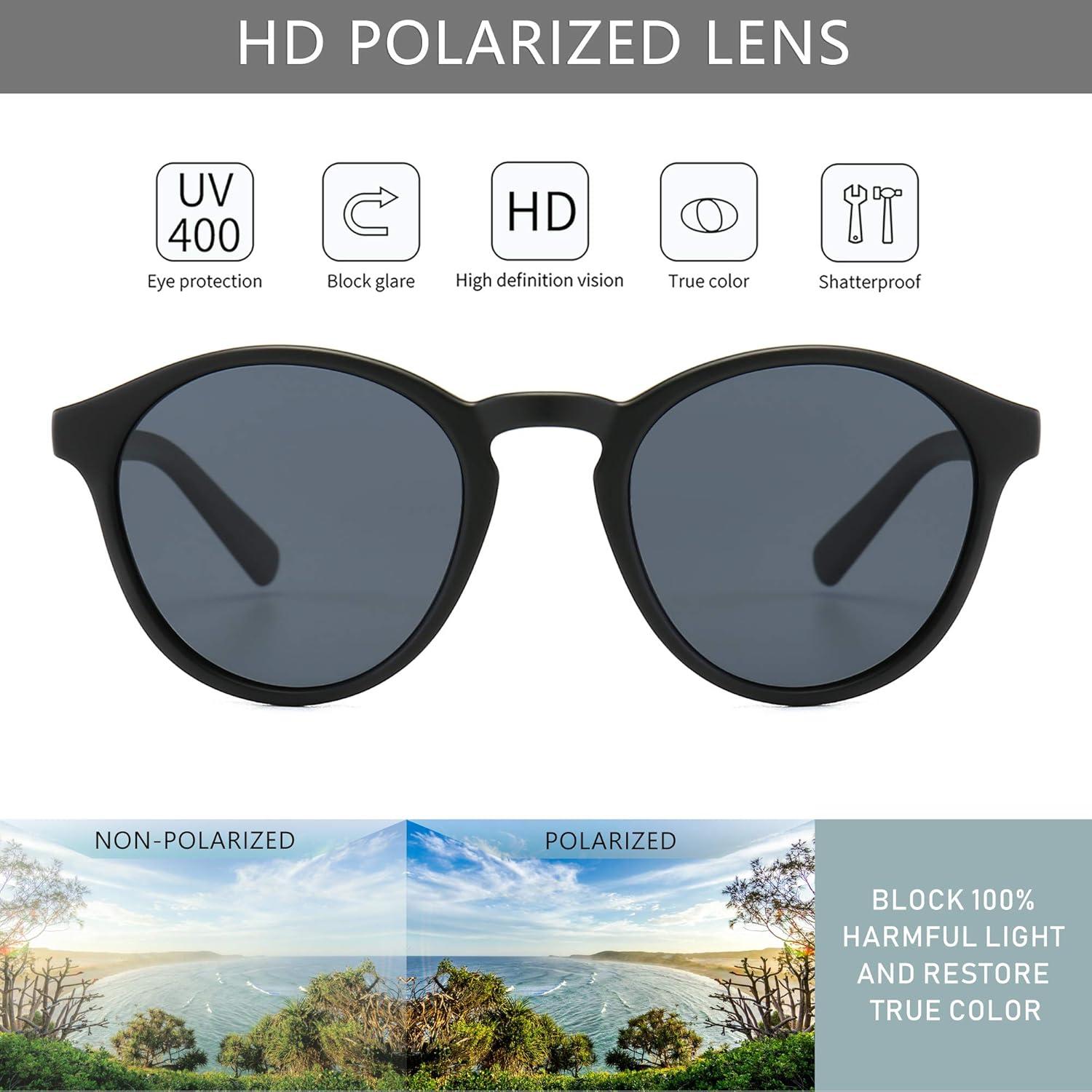 Polarisierte Retro-Sonnenbrille TR90 Rahmen UV400 Vintage