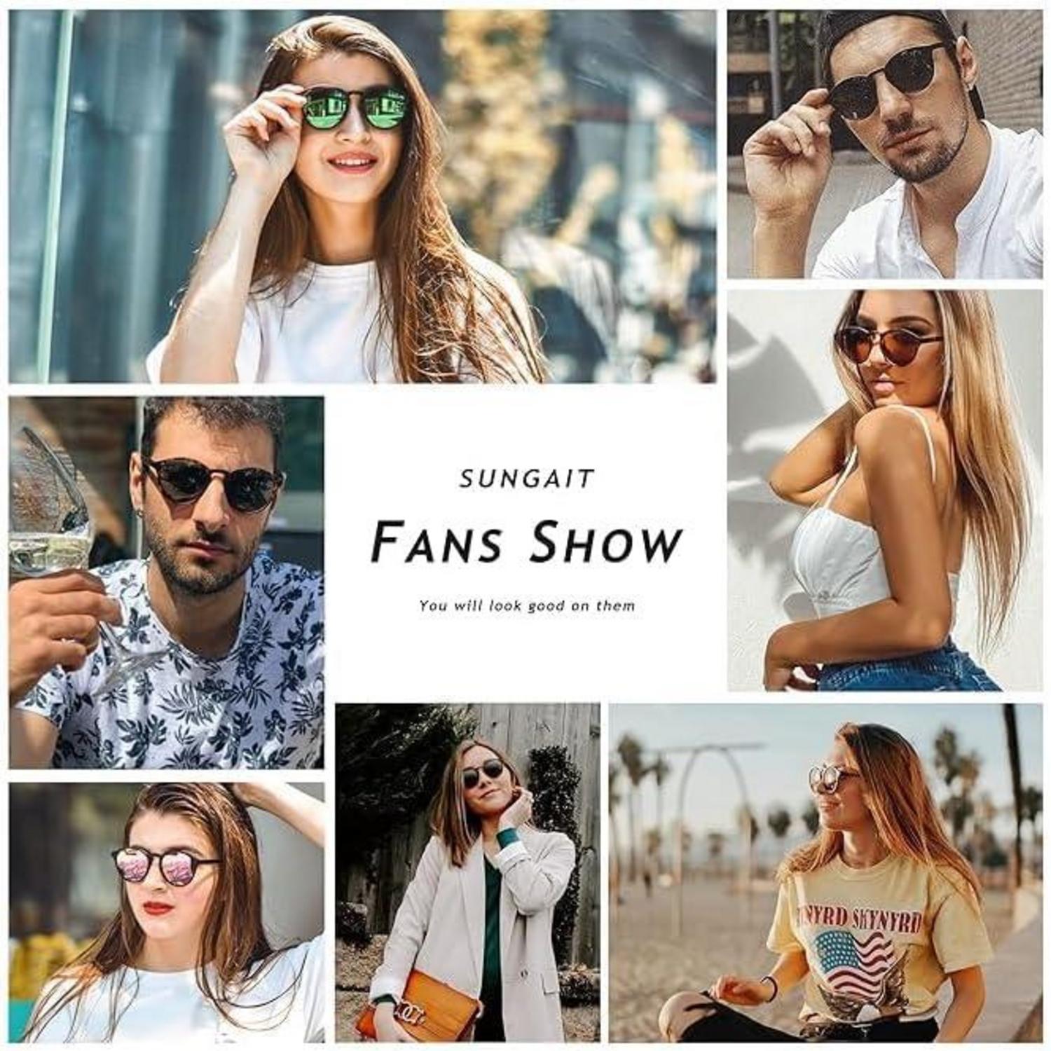 Polarisierte Retro-Sonnenbrille TR90 Rahmen Vintage Round Style UV400