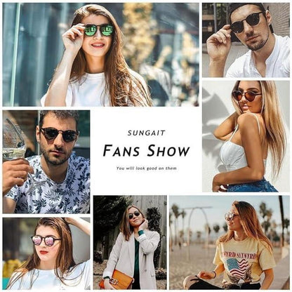 Polarisierte Retro-Sonnenbrille TR90 Rahmen Vintage Round Style UV400