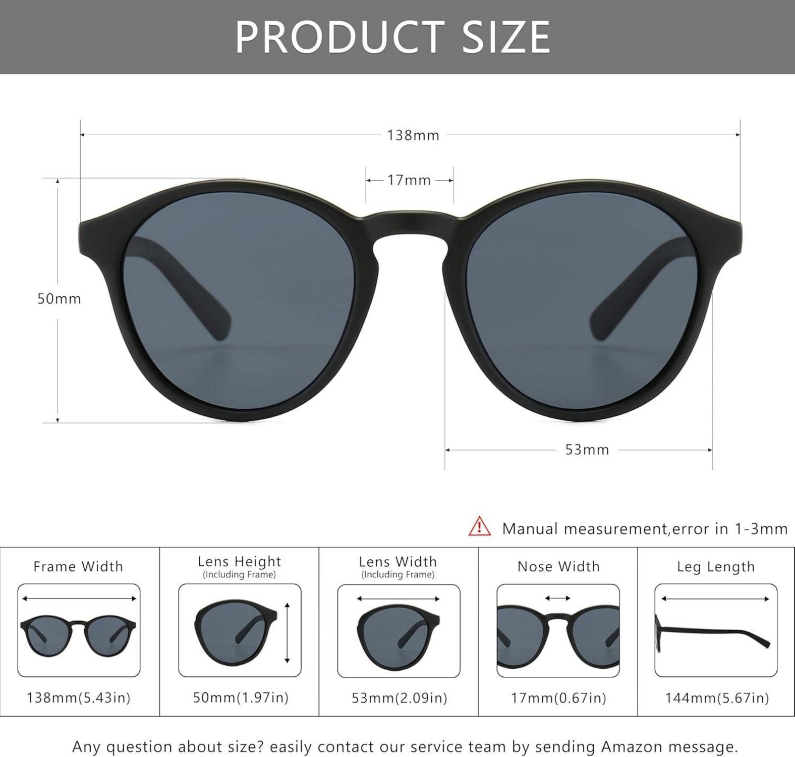 Damen Retro Sonnenbrille Polarisiert TR90 Vintage Round Style UV400 Schutz