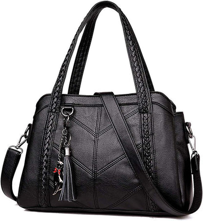 Damen Schultertasche Hobo PU-Leder Umhängetasche