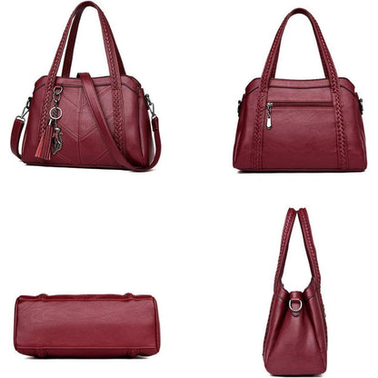 Damen Hobo Schultertasche PU-Leder Handtasche mit