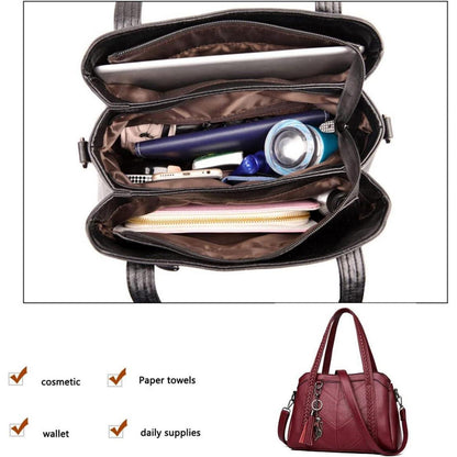 Damen Hobo Schultertasche PU-Leder Handtasche mit