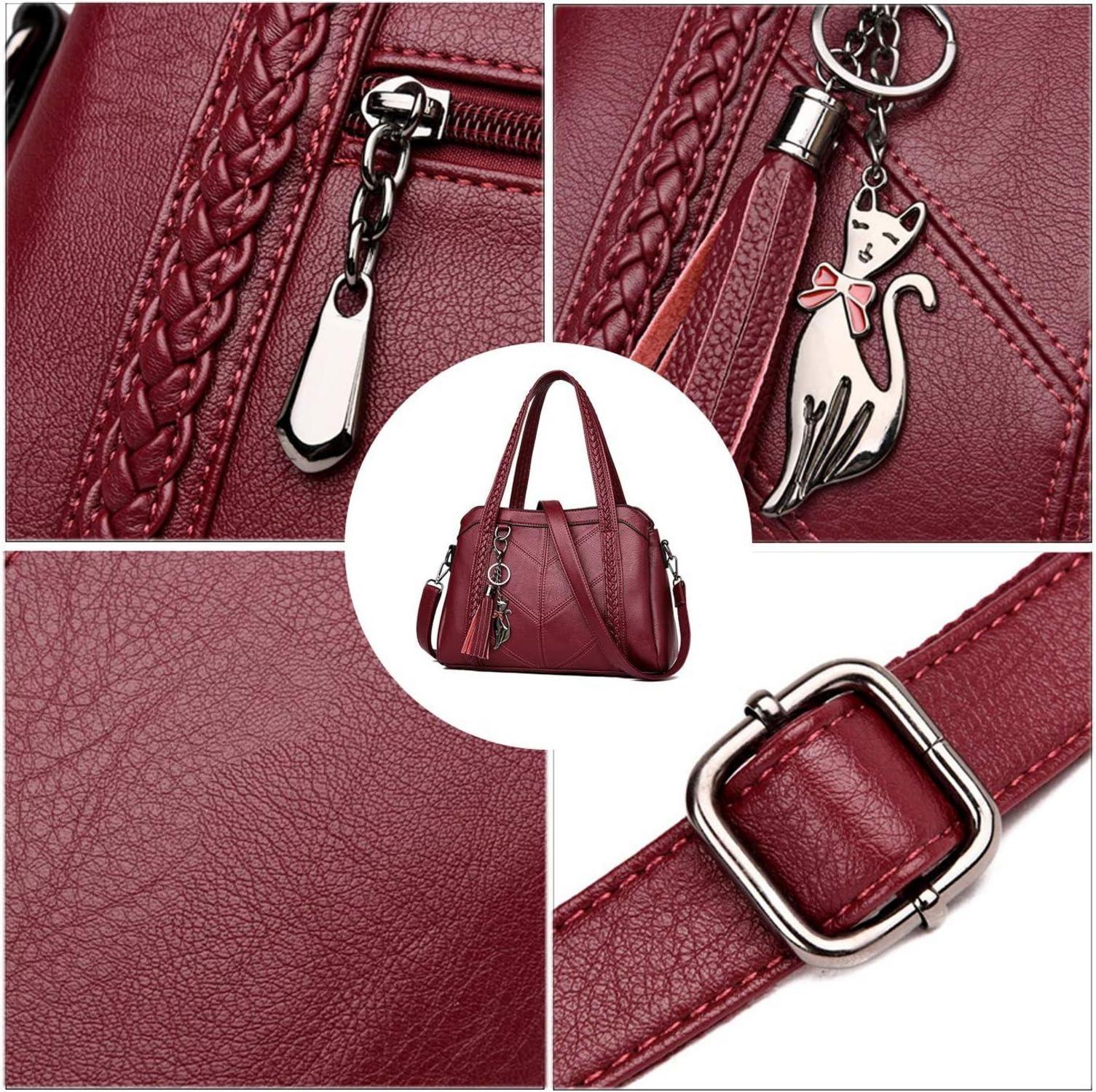 Damen Hobo Schultertasche aus PU-Leder mit Schultergurt