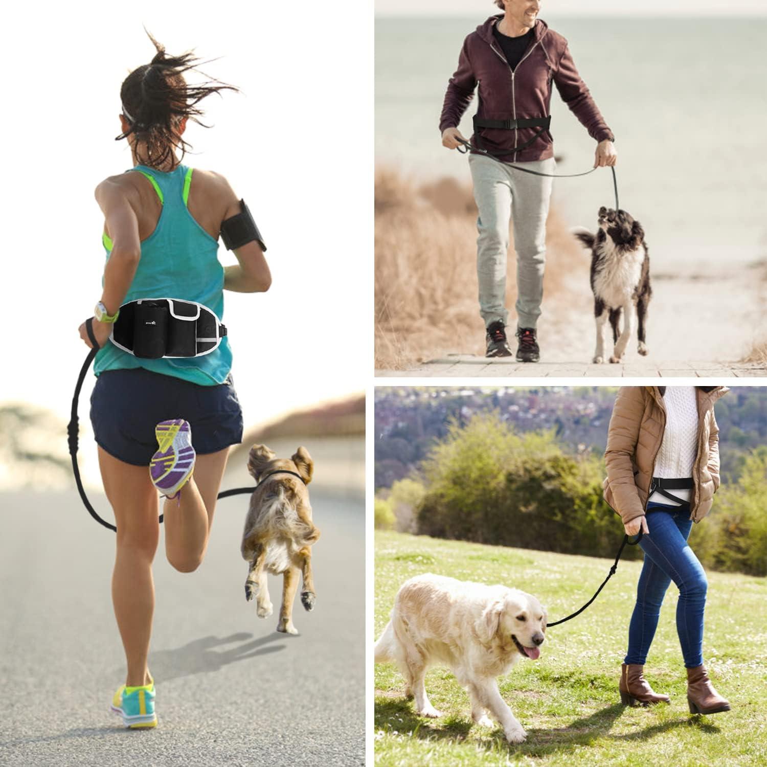 Pecute Joggingleine Hunde mit Bauchgurt und Reflektoren