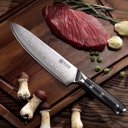 PAUDIN Damastmesser Kochmesser 20cm VG10-Stahl Küchenmesser