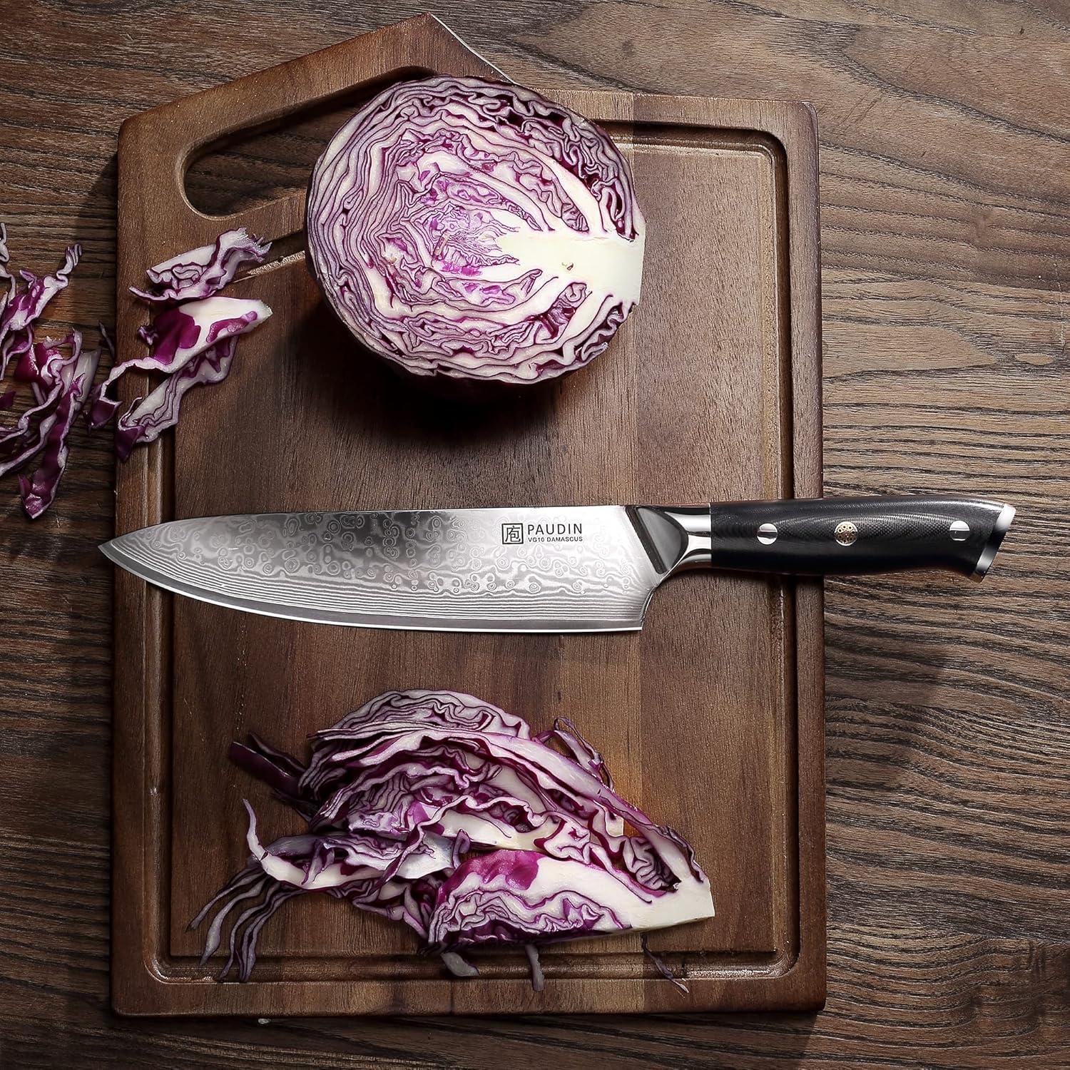 PAUDIN Damastmesser 20 cm Kochmesser Küchenmesser VG10-Stahl