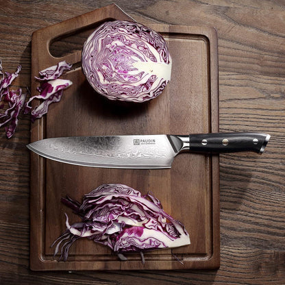 PAUDIN Damastmesser 20 cm Kochmesser Küchenmesser VG10-Stahl
