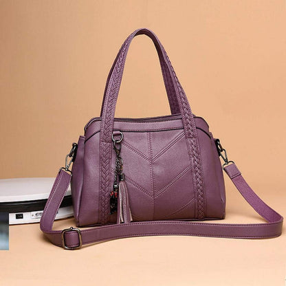 Damen Hobo Schultertasche aus PU-Leder mit Reißverschluss