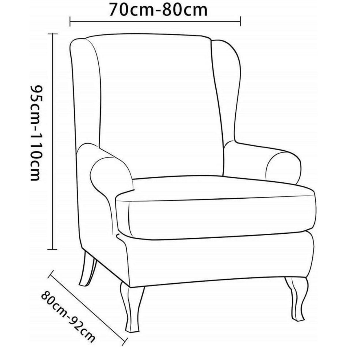 Ohrensesselüberzug 2-teilig Jacquard, Cremefarben