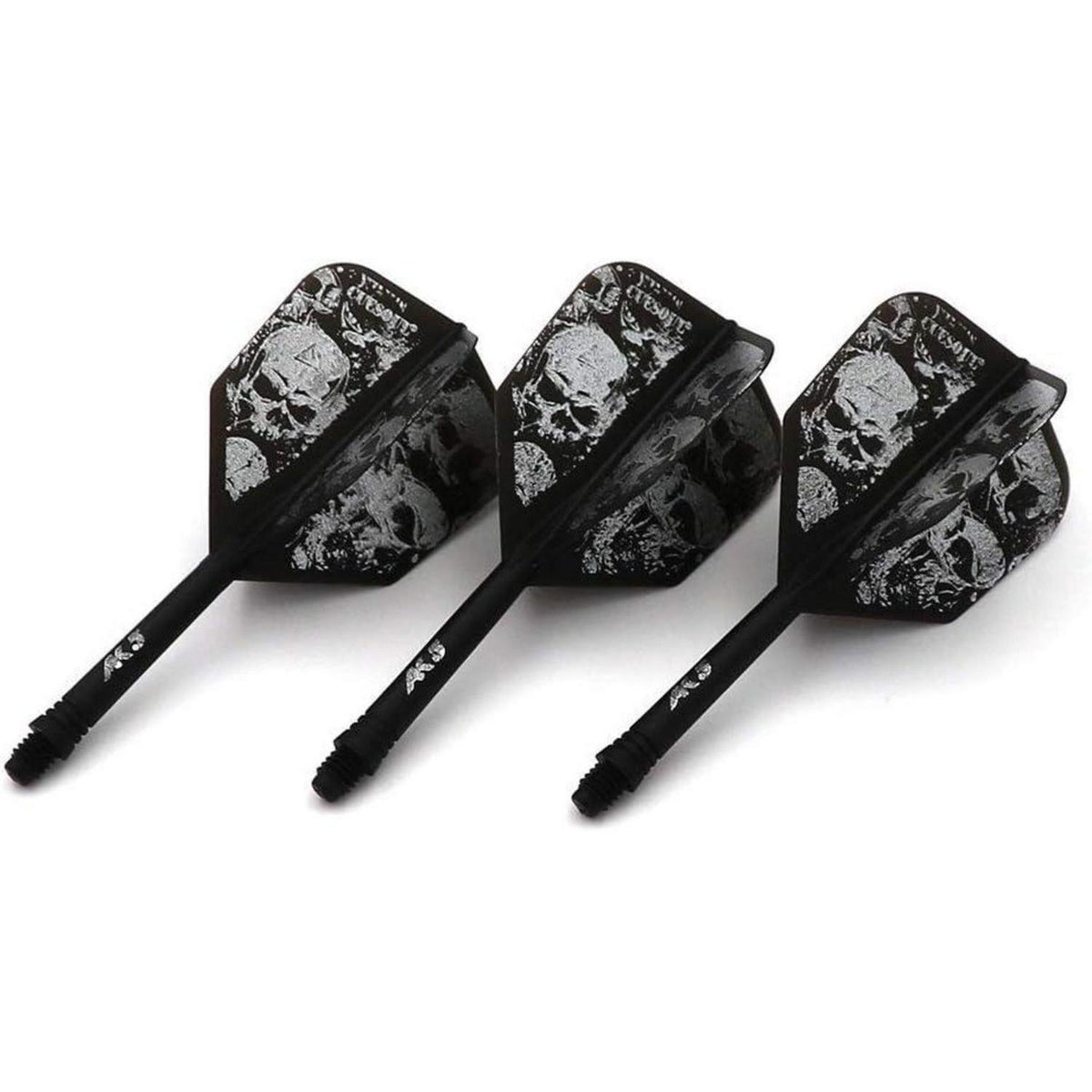 Personalisierte Dart Schäfte & Flights Set – Schwarz Schädel S
