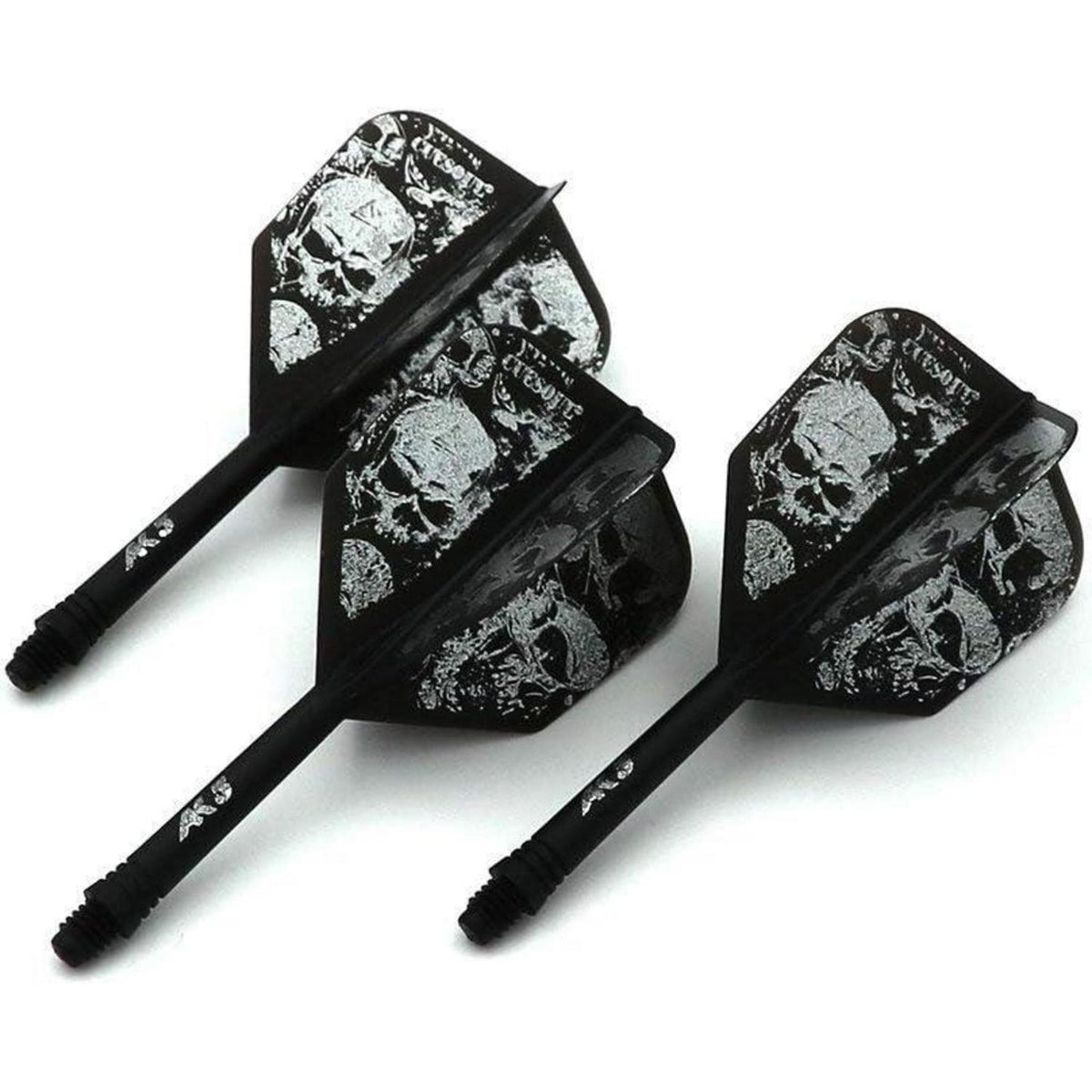 Personalisierte Dart Schäfte & Flights Set – Schwarz Schädel S