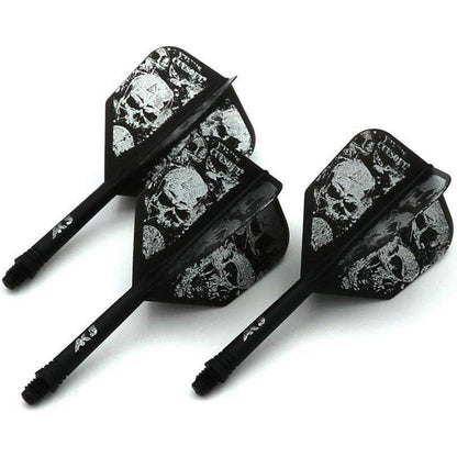 Personalisierte Dart Schäfte & Flights Set – Schwarz Schädel S