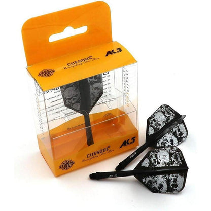 Personalisierte Dart Schäfte & Flights Set – Schwarz Schädel S