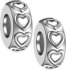 Silber Gummi Spacer Perlen Stopper Bead Charm DIY Armband